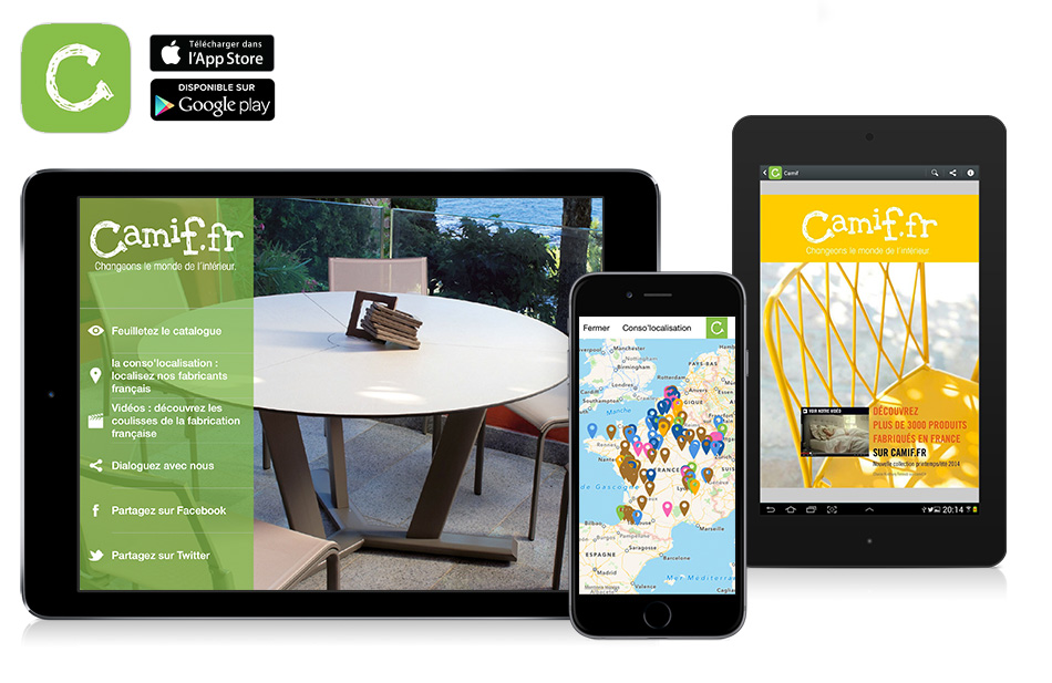 application-kiosque-catalogue-Camif-sur-ipad-iphone-android